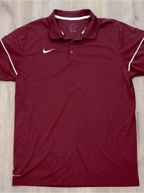 Nike Men’s Maroon Polo with White Accents